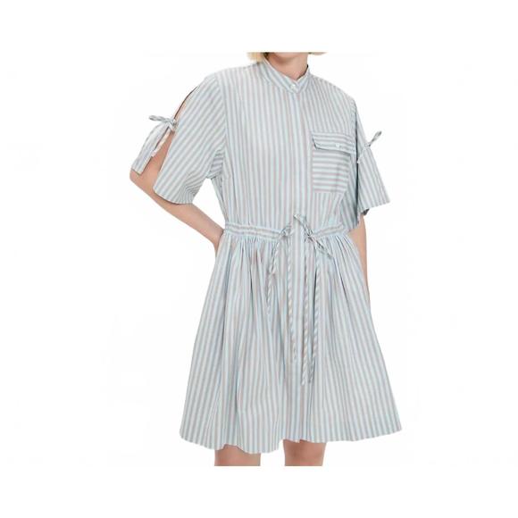 NEW HEVRON febe dress in ice blue stripe - Picture 1 of 4